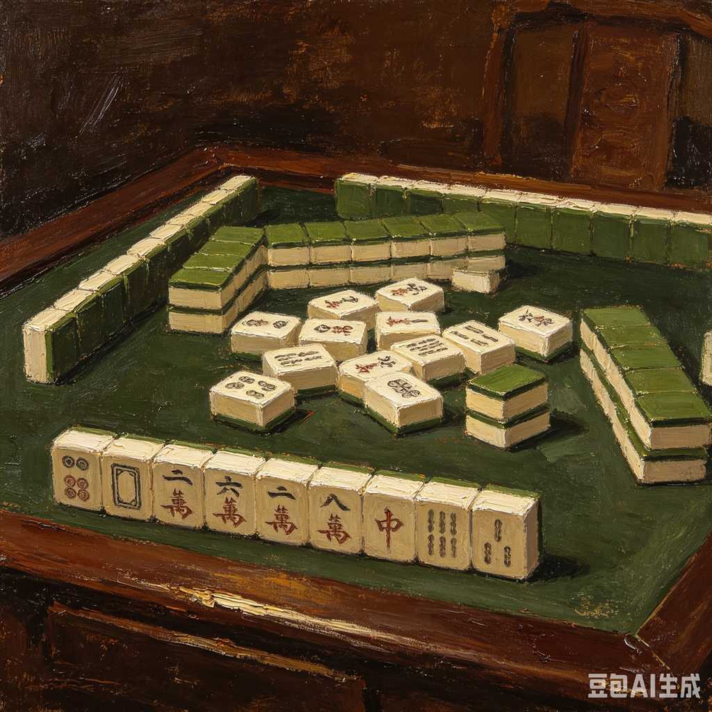 wooden mahjong set